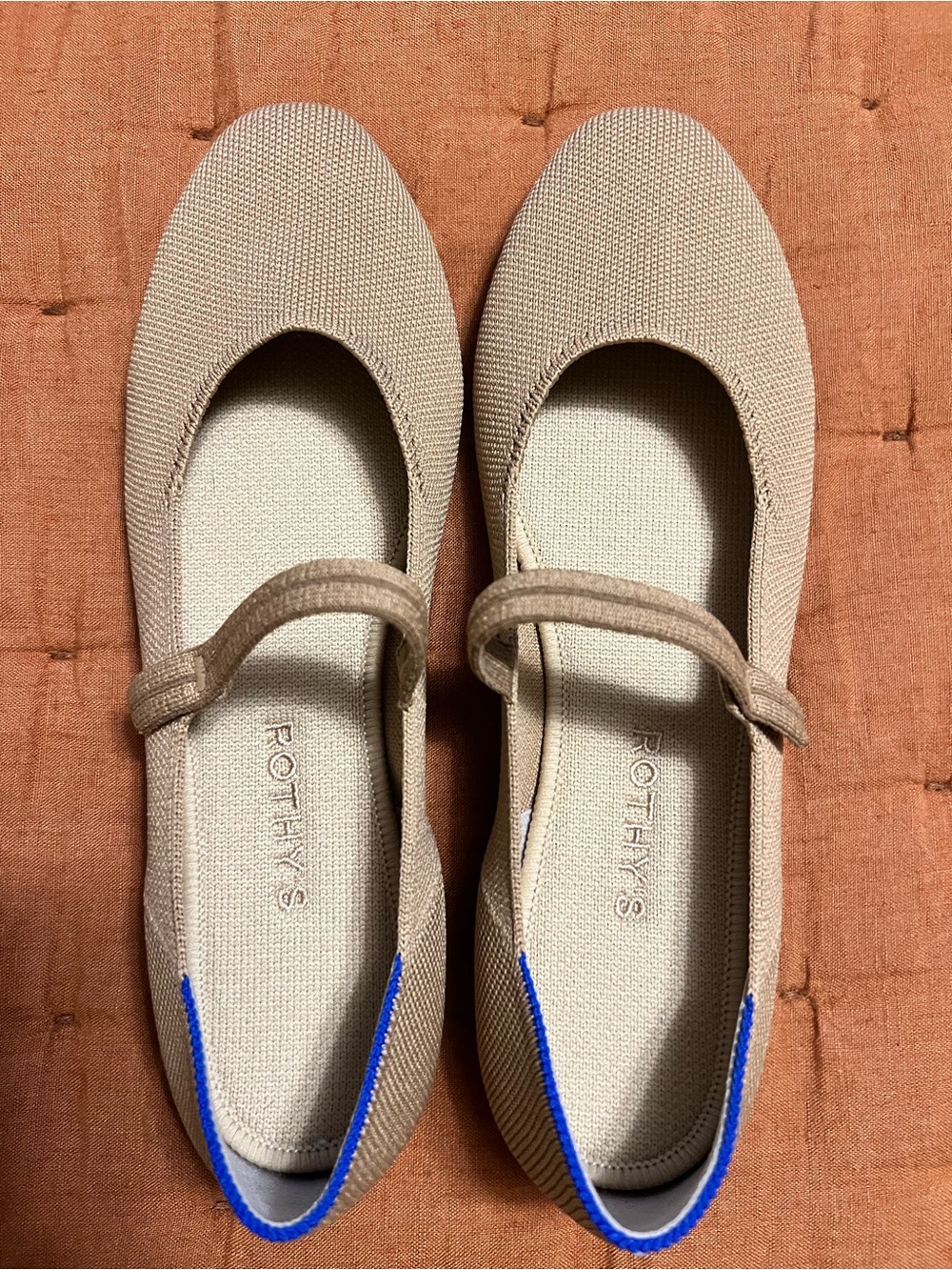 Rothy's Tan Mary Jane Flats